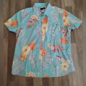 Men's Amplify Hawaiian graphic printed floral button down top Sz XL